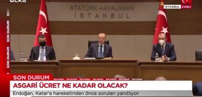 Cumhurbaşkanı Erdoğan, "asgari &uuml;cretle" ilgili a&ccedil;ıklamalarda bulundu