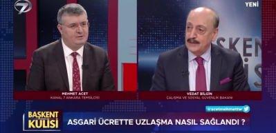 &Ccedil;alışma ve Sosyal G&uuml;venlik Bakanı Vedat Bilgin, 'ASGARİ &Uuml;CRET' ile ilgili konuştu