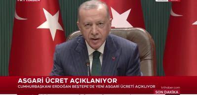 Son dakika: Cumhurbaşkanı Erdoğan asgari &uuml;creti a&ccedil;ıkladı