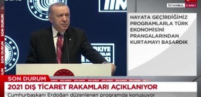 Son dakika: Cumhurbaşkanı Erdoğan, 2021 yılı ihracat rakamını a&ccedil;ıkladı: Bu bir rekordur