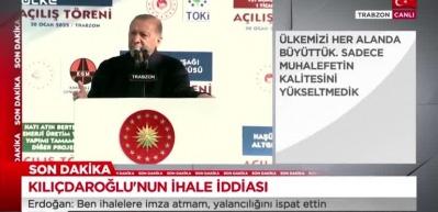 Cumhurbaşkanı Erdoğan Kılı&ccedil;daroğlu'na "D&uuml;r&uuml;st olun d&uuml;r&uuml;st" diye tepki g&ouml;sterdi