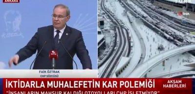 CHP Genel Başkan Yardımcısı Faik &Ouml;ztrak'tan skandal kar savunması