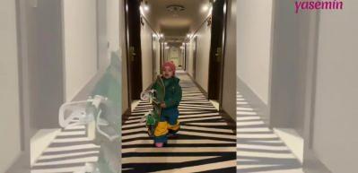 Hande Er&ccedil;el'in yeğeni Mavi snowboard yaptı