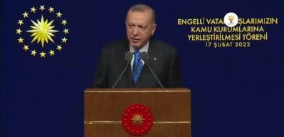Cumhurbaşkanı Erdoğan engelli vatandaşların istihdamı hakkında a&ccedil;ıklamalarda bulundu