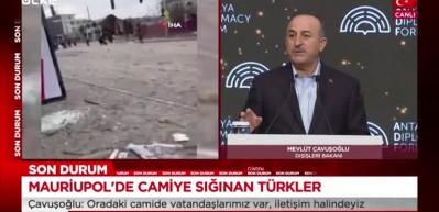Bakan &Ccedil;avuşoğlu'ndan Ukrayna'da camiye sığınan T&uuml;rkler hakkında a&ccedil;ıklama