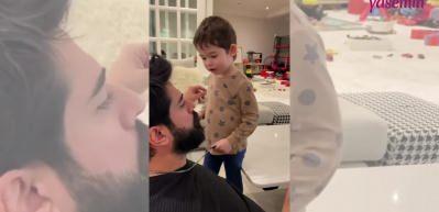 Kuruluş Osman'ın yıldızı Burak &Ouml;z&ccedil;ivit oğlu Karan ile ev hallerini paylaştı!