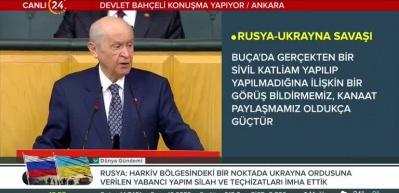 Bu&ccedil;a'daki katliam iddialarına Bah&ccedil;eli'den &ccedil;ok &ccedil;arpıcı yorum