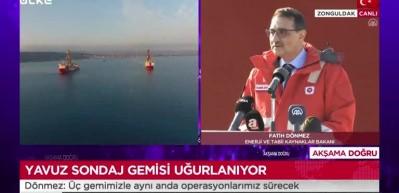 Yavuz Sondaj Gemisi, Karadeniz'e uğurlanıyor