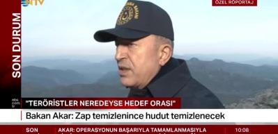 Bakan Akar: Zap temizlenince hudut temizlenecek
