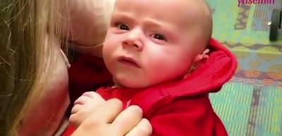 İşitme engelli bebeğin annesinin sesini ilk duyduğu an!