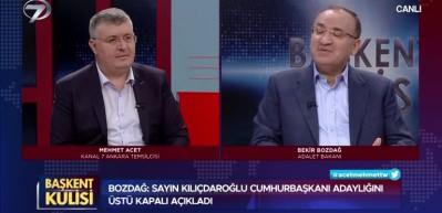 Adalet Bakanı Bekir Bozdağ CHP liderinin adaylığı hakkında a&ccedil;ıklamalarda bulundu