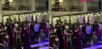 D&uuml;ğ&uuml;nde resmen cenaze t&ouml;reni d&uuml;zenledi! Salondaki herkes şaştı kaldı