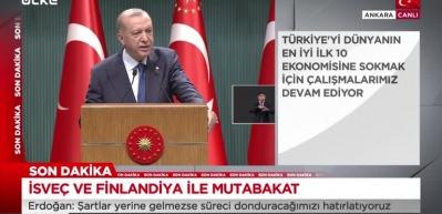 Başkan Erdoğan: T&uuml;rkiye'yi d&uuml;nyanın en iyi ilk 10 ekonomisine sokmak i&ccedil;in &ccedil;alışmalarımız devam ediyor dedi