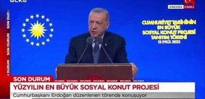 Tarihin en b&uuml;y&uuml;k sosyal konut projesi: Erdoğan konuşuyor