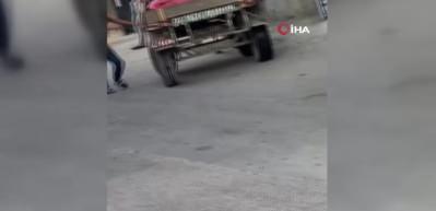 Vicdansız adam yürümek istemeyen ata yumruk attı! Adana'da yürek sızlatan anlar