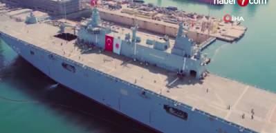 Cumhurbaşkanı Erdoğan, TCG Anadolu Gemisi'ni havadan inceledi