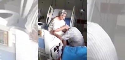 Hasta karısını yalnız bırakmayan yaşlı adam duygulandırdı!