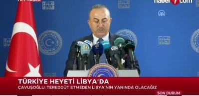Bakan Çavuşoğlu Libya'da açıklama yapıyor