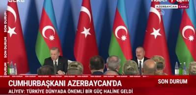 Erdoğan ve Aliyev'den Azerbaycan'da &ouml;nemli a&ccedil;ıklamalar!