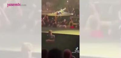Konser sırasında yaşanan b&uuml;y&uuml;k şok! Bir anda yere yığıldı
