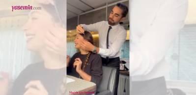 Neslihan Atag&uuml;l sa&ccedil;larını eşi Kadir Doğulu'ya emanet etti!