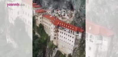 S&uuml;mela Manastırı'nın eşsiz g&ouml;r&uuml;nt&uuml;s&uuml; izleyenleri mest etti!