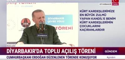 Cumhurbaşkanı Erdoğan binlere hitap etti! HDP'nin k&uuml;rtleri temsil etmediğini s&ouml;yledi