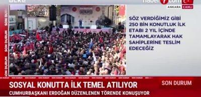 Erdoğan: 2028'de b&uuml;t&uuml;n konutlar bitecek! Sosyal konut projesinde ilk temeller atıldı!