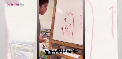 Fahriye Evcen'in oğlu Karan'ın videosu sosyal medyada ilgi g&ouml;rd&uuml;!