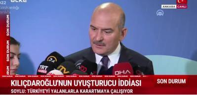 Bakan Soylu Kılı&ccedil;daroğlu'nun uyuşturucu iddiasına sert tepki g&ouml;sterdi...