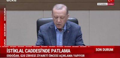 İstiklal Caddesi'nde patlama: Cumhurbaşkanı Erdoğan'dan ilk a&ccedil;ıklama