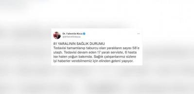 Bakan Koca ter&ouml;r saldırısında yaralanan yaralıların hakkında bilgi verdi!