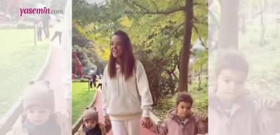Bengü'den kızı ve oğlu ile eğlenceli yürüyüş anları