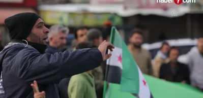 Azez'de cuma namazı sonrası ter&ouml;r &ouml;rg&uuml;t&uuml; PKK/YPG'ye protesto!