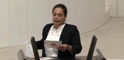 HDP'li Remziye Tosun'dan Meclis k&uuml;rs&uuml;s&uuml;nde ter&ouml;r &ouml;rg&uuml;t&uuml; provokasyonu