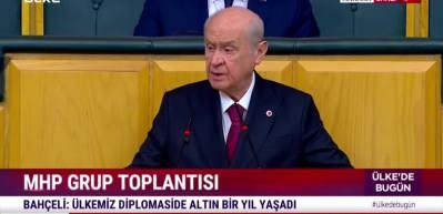 Bah&ccedil;eli "2023 yılı T&uuml;rk ve T&uuml;rkiye Y&uuml;zyılının miladı olacaktır" diyerek lider &uuml;lke T&uuml;rkiye olacak ifadesini kullandı
