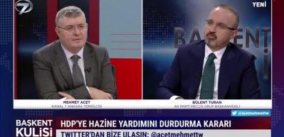 HDP'ye hazine yardımının durdurulmasına ilişkin kararı AK Partili Turan yorumladı