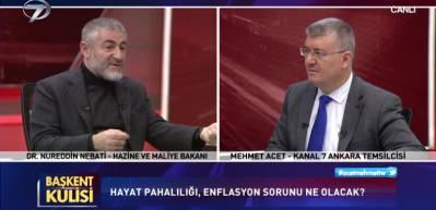 Bakan Nebati hayat pahalılığı ve enflasyon bu milletin g&uuml;ndeminde &ccedil;ıkacak dedi...