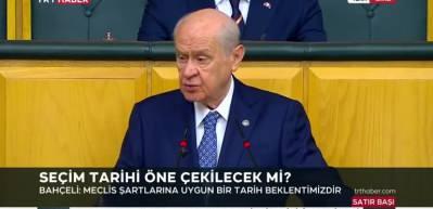 MHP lideri Devlet Bah&ccedil;eli'den  se&ccedil;im tarihi a&ccedil;ıklaması...