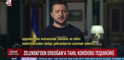 Zelenski tahıl koridoru i&ccedil;in Cumhurbaşkanı Erdoğan'a teşekk&uuml;r etti...