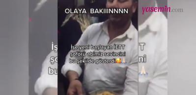 İşe yeni başlayan İETT şoförü hareketiyle yüzleri gülümsetti! Baklava tepsisini alıp...