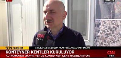 Bakan Adil Karaismailoğlu: İlk etapta 1800 konteyner kurulacak