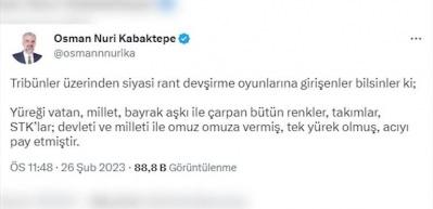 Ma&ccedil;lardaki sloganlarla ilgili Kabaktepe'den tepki!