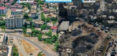 Kahramanmaraş'taki ikinci b&uuml;y&uuml;k depremin yıkıcı etkisi kamerada