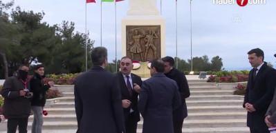 &Ccedil;anakkale Savaşları'nda şehit olan Azerbaycanlı askerler anısına yapılan anıt a&ccedil;ıldı