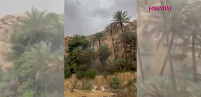Arap Yarımadası'nda hayrete düşüren görüntüler! Aşırı yağış sonrası...