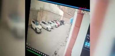 Yozgat’ta İstinat duvarı çöktü, 11 araç hurdaya döndü! O anlar kamerada
