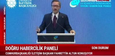 Fahrettin Altun "Medyanın testen ge&ccedil;tiğini ifade etti ve doğru bilginin &ouml;nemini" vurguladı