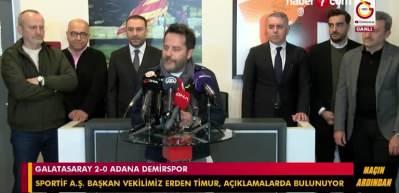 Galatasaray Sportif A.Ş. Başkanvekili Erden Timur'dan ma&ccedil; sonu a&ccedil;ıklamaları
