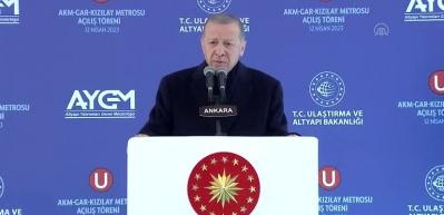 Cumhurbaşkanı Erdoğan, AKM-Gar-Kızılay Metro Hattı A&ccedil;ılış T&ouml;reni&rsquo;nde konuştu